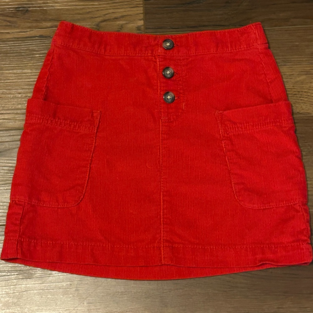 wonder nation Red Corduroy Mini Skirt with Front Pockets